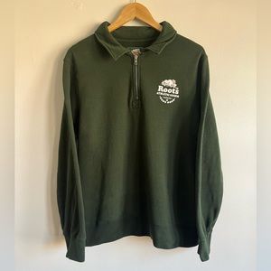 Roots Sweater / XL / Green / Quarter Zip